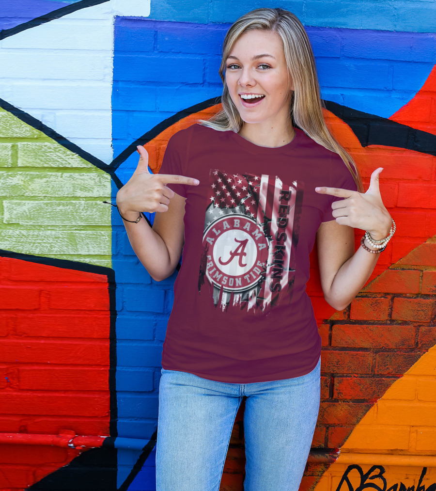Alabama Crimson Tide Redskins Stars And Stripes T-Shirt