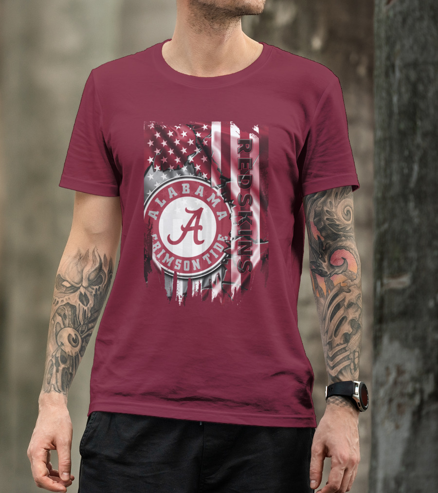 Alabama Crimson Tide Redskins Stars And Stripes T-Shirt