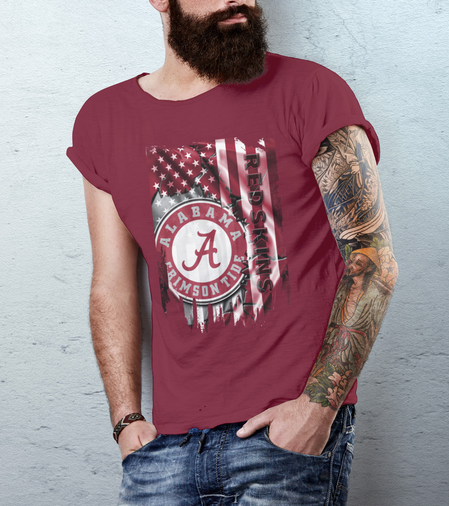 Alabama Crimson Tide Redskins Stars And Stripes T-Shirt