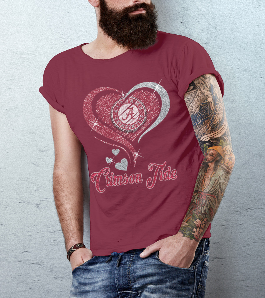 Alabama Crimson Tide Heart Sparkle T-Shirt