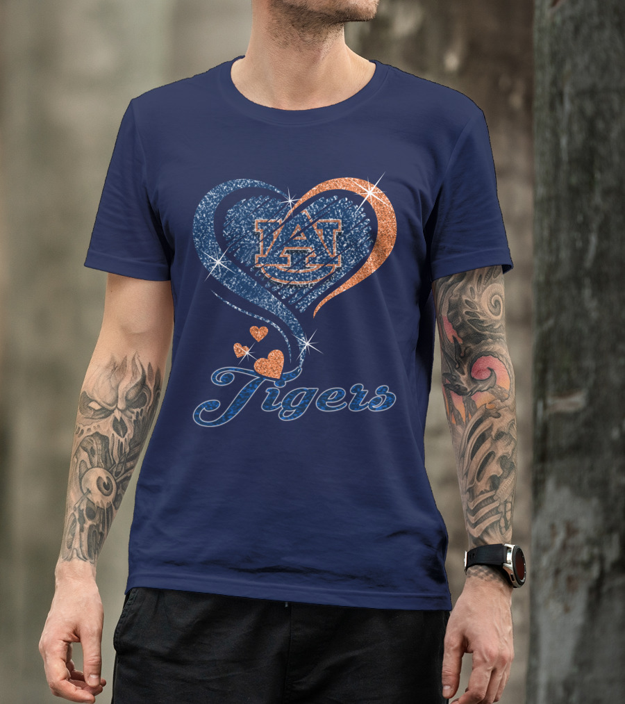 Auburn Tigers Heart Logo With Effect T-Shirt