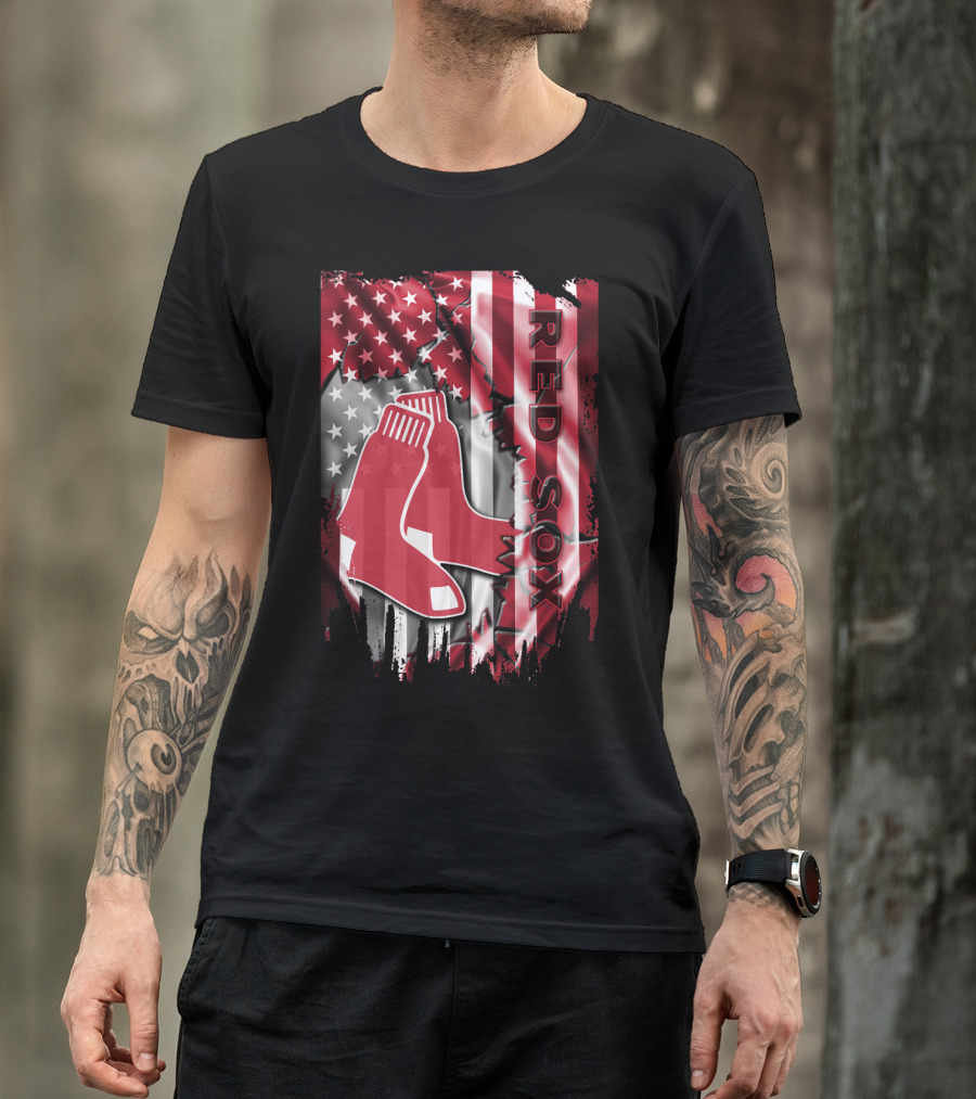 Boston Red Sox American Flag Sox Banner T-Shirt