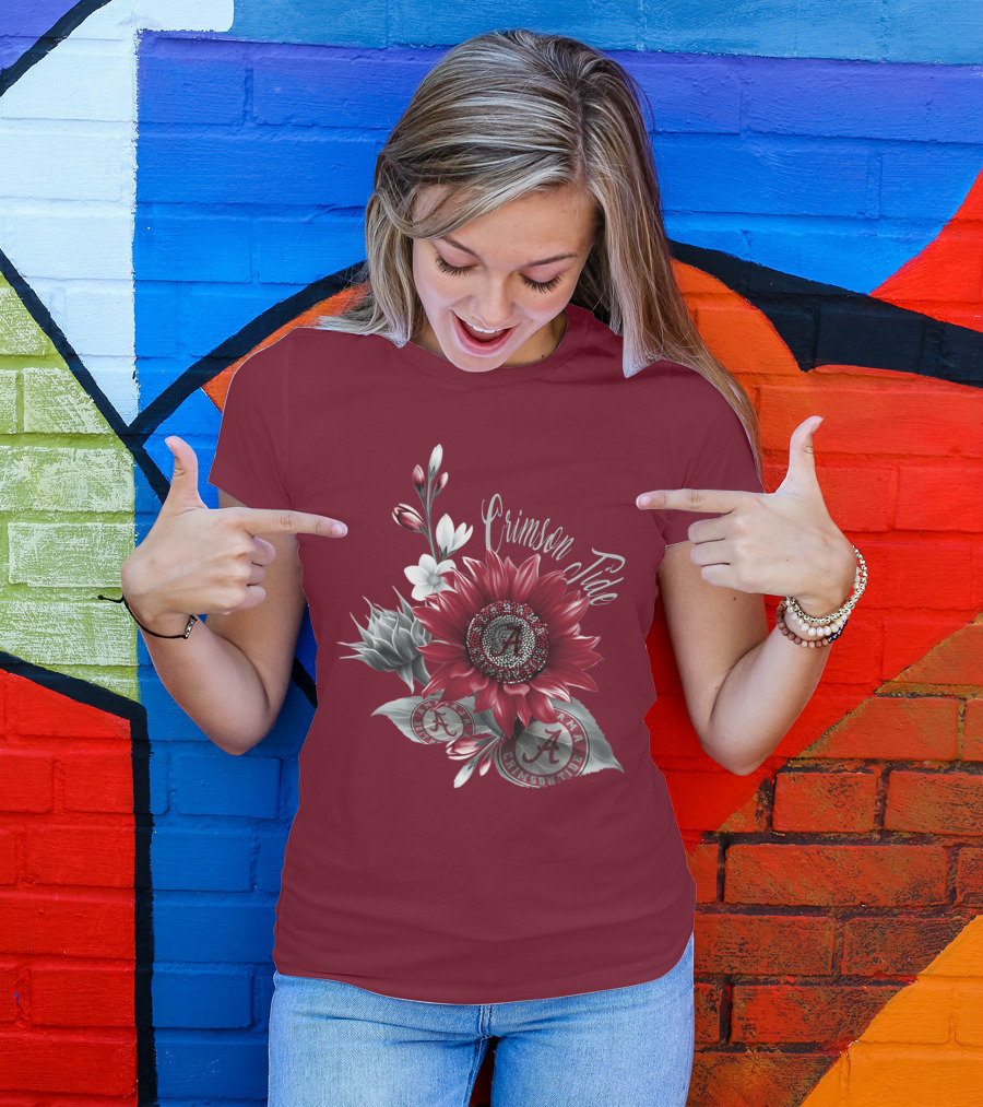 Crimson Tide Alabama A Flower T-Shirt