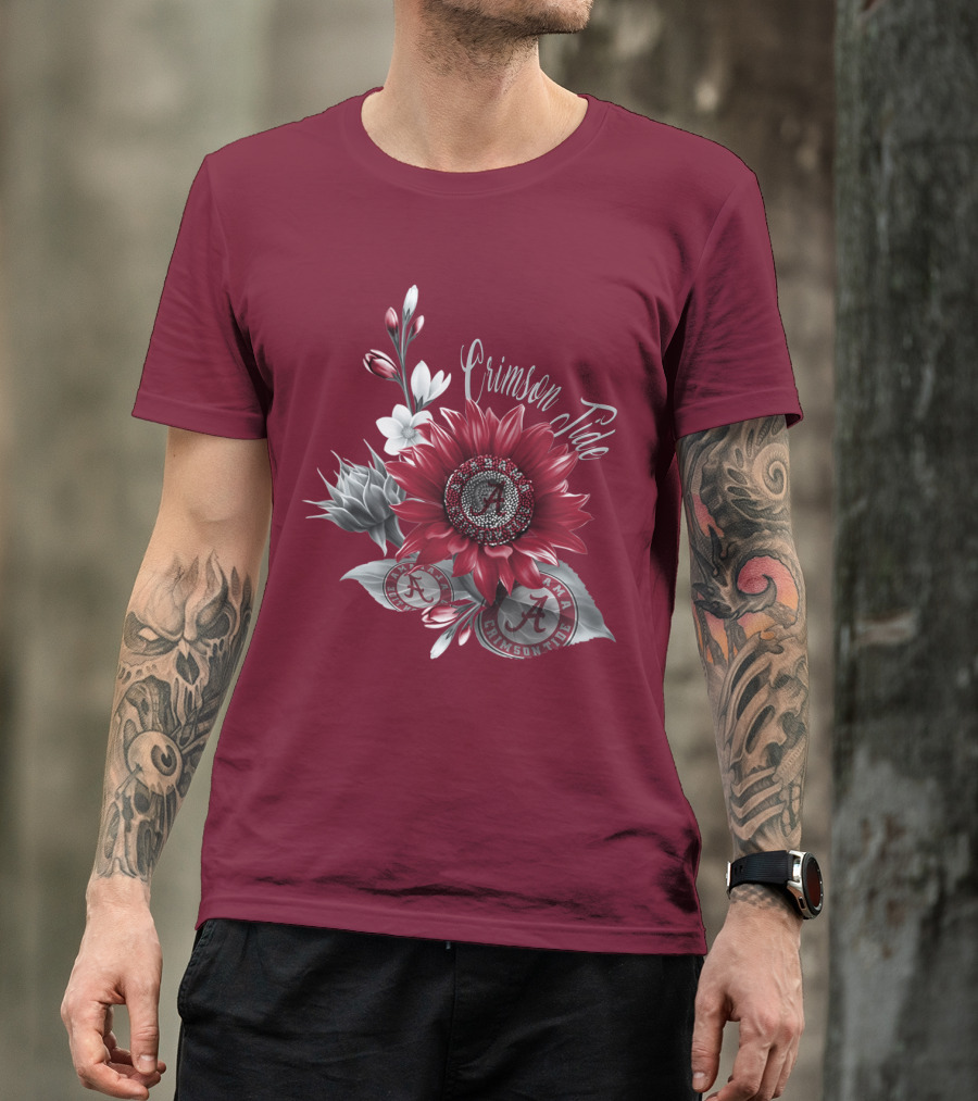 Crimson Tide Alabama A Flower T-Shirt