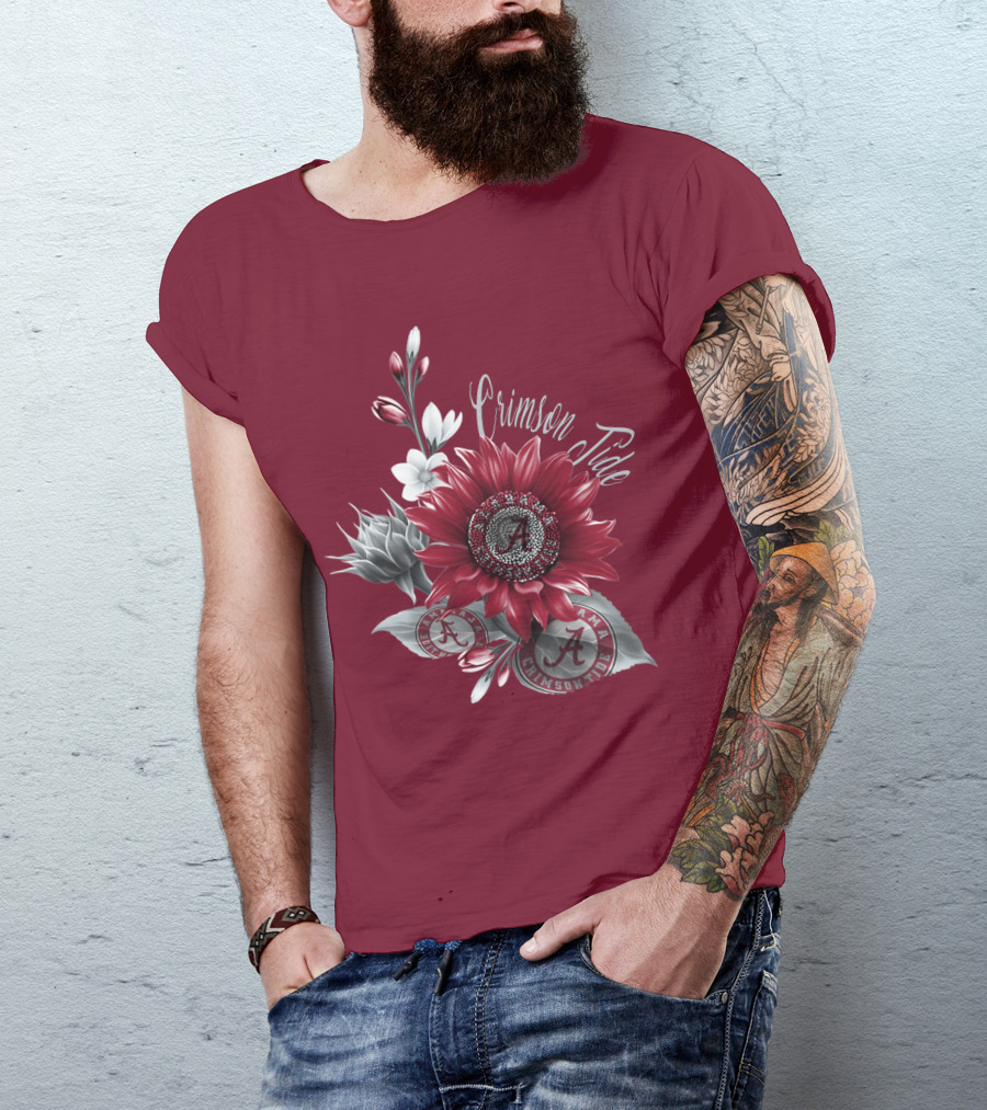 Crimson Tide Alabama A Flower T-Shirt