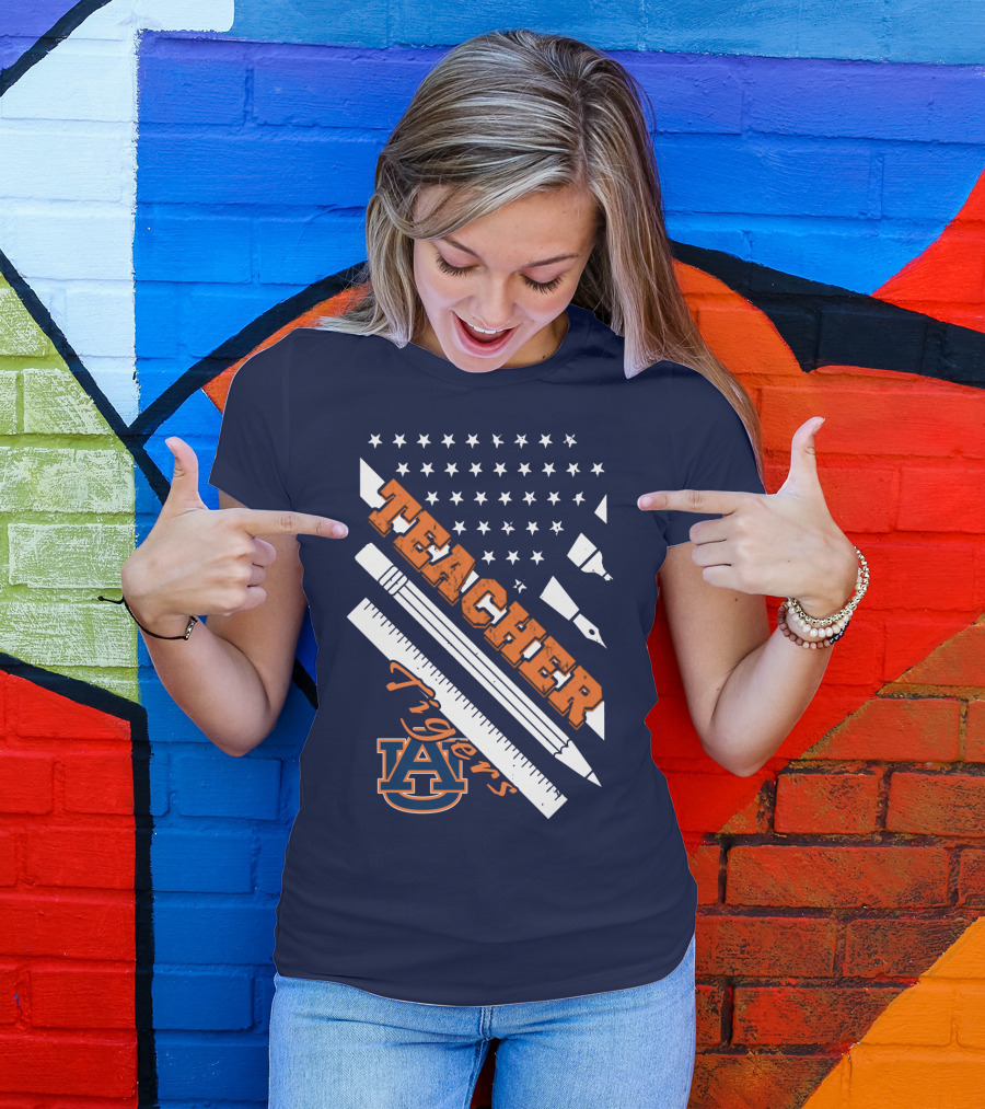 Auburn Teacher Tigers A Logo Pencil Ruler T-Shirt