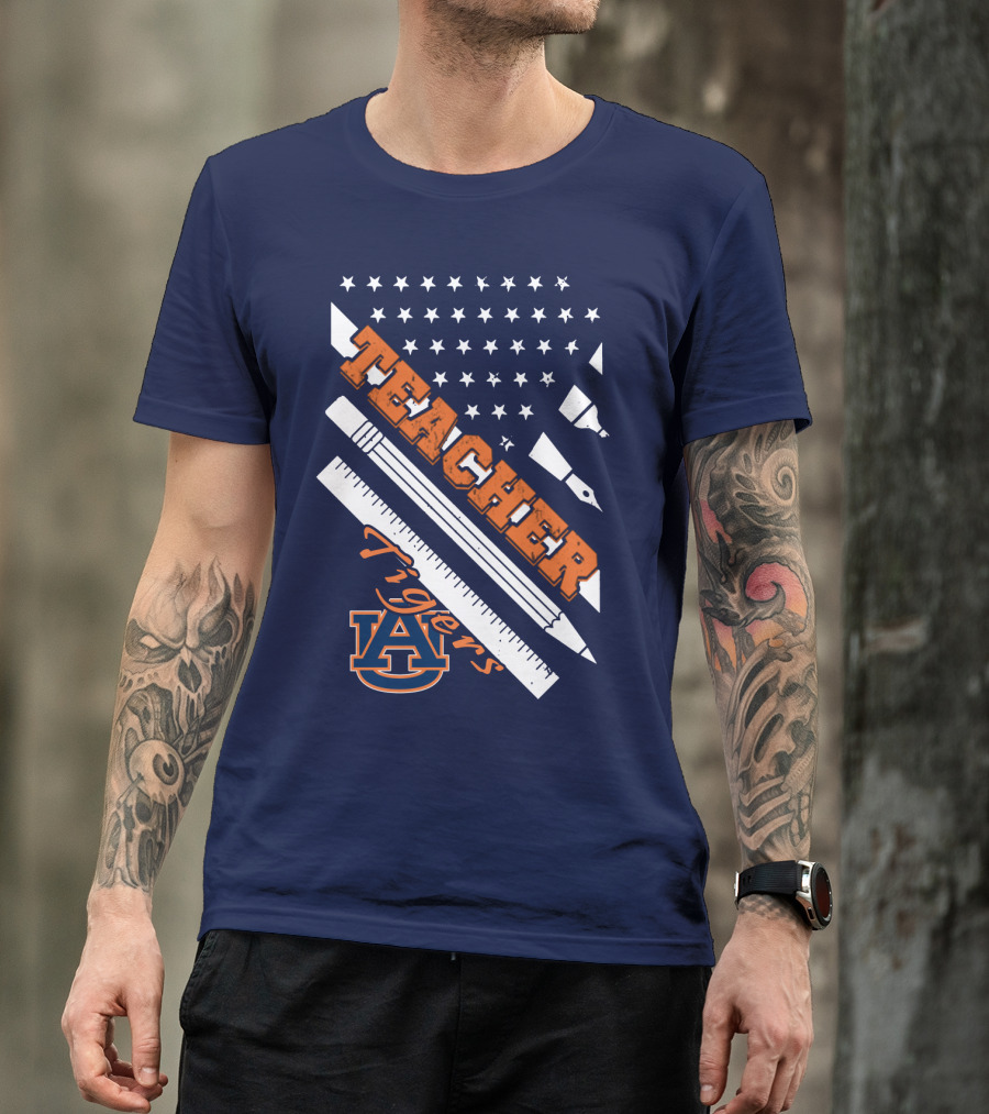Auburn Teacher Tigers A Logo Pencil Ruler T-Shirt