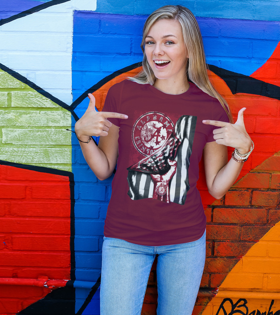 Alabama Crimson Tide Held High With Flag And Seal T-Shirt