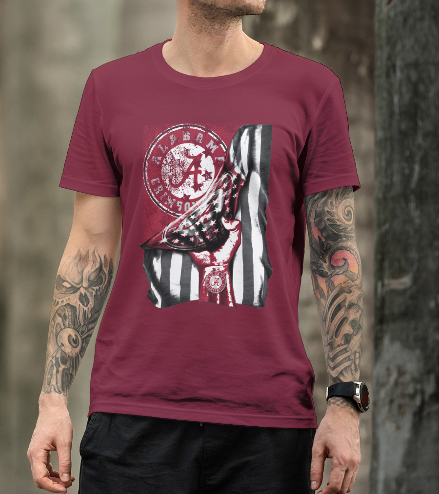 Alabama Crimson Tide Held High With Flag And Seal T-Shirt