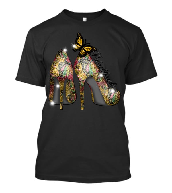 Chicago Blackhawks Heels With Butterfly Embellishment T-Shirt