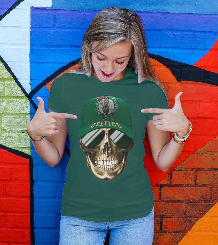 Boston Celtics Skull Cap T-Shirt