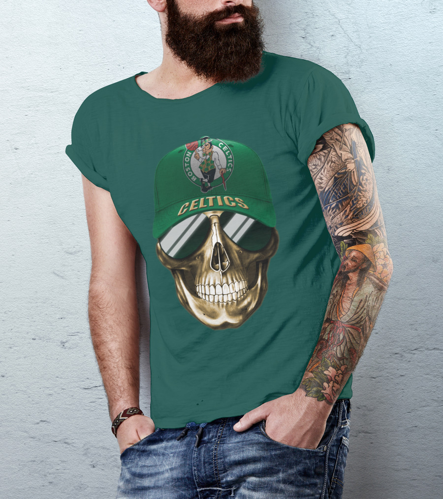 Boston Celtics Skull Cap T-Shirt