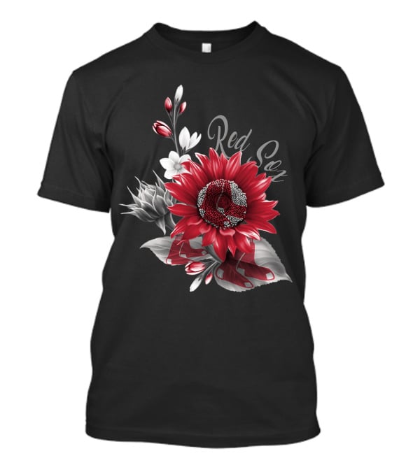 Boston Red Sox Red And White Floral T-Shirt