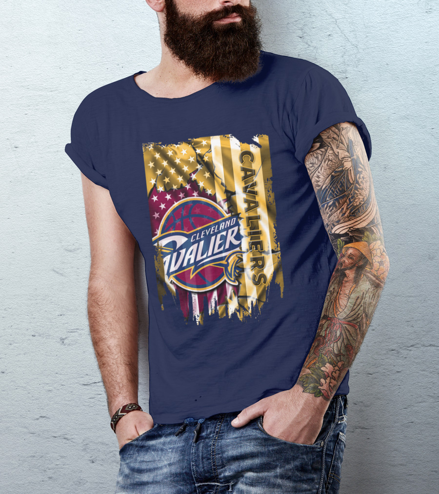 Cleveland Cavaliers Stars And Stripes Basketball T-Shirt