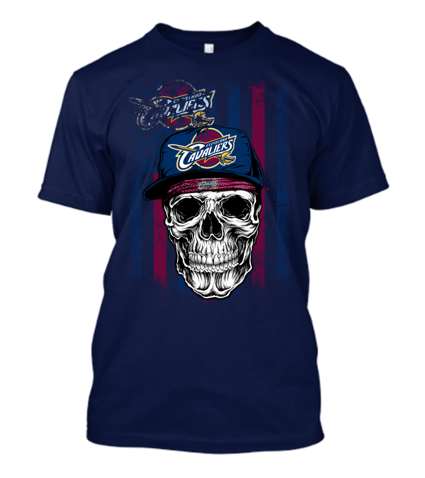 Cleveland Cavaliers Skull With Cap T-Shirt