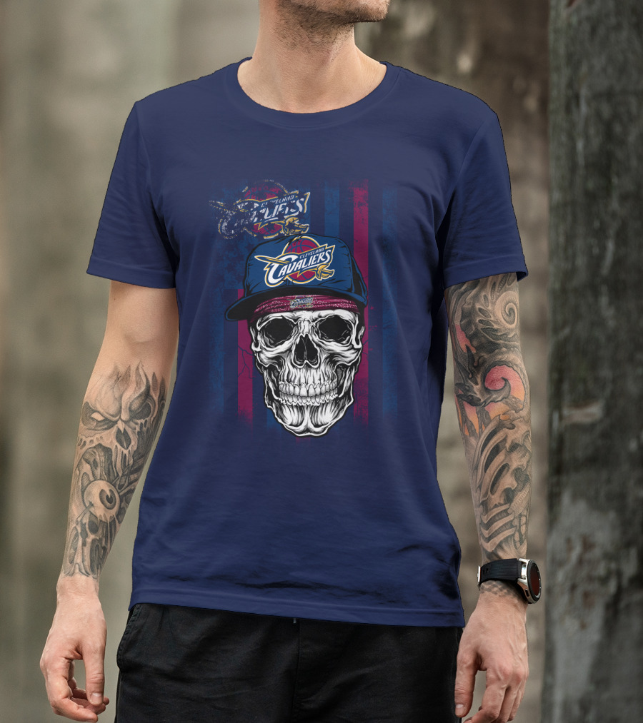 Cleveland Cavaliers Skull With Cap T-Shirt