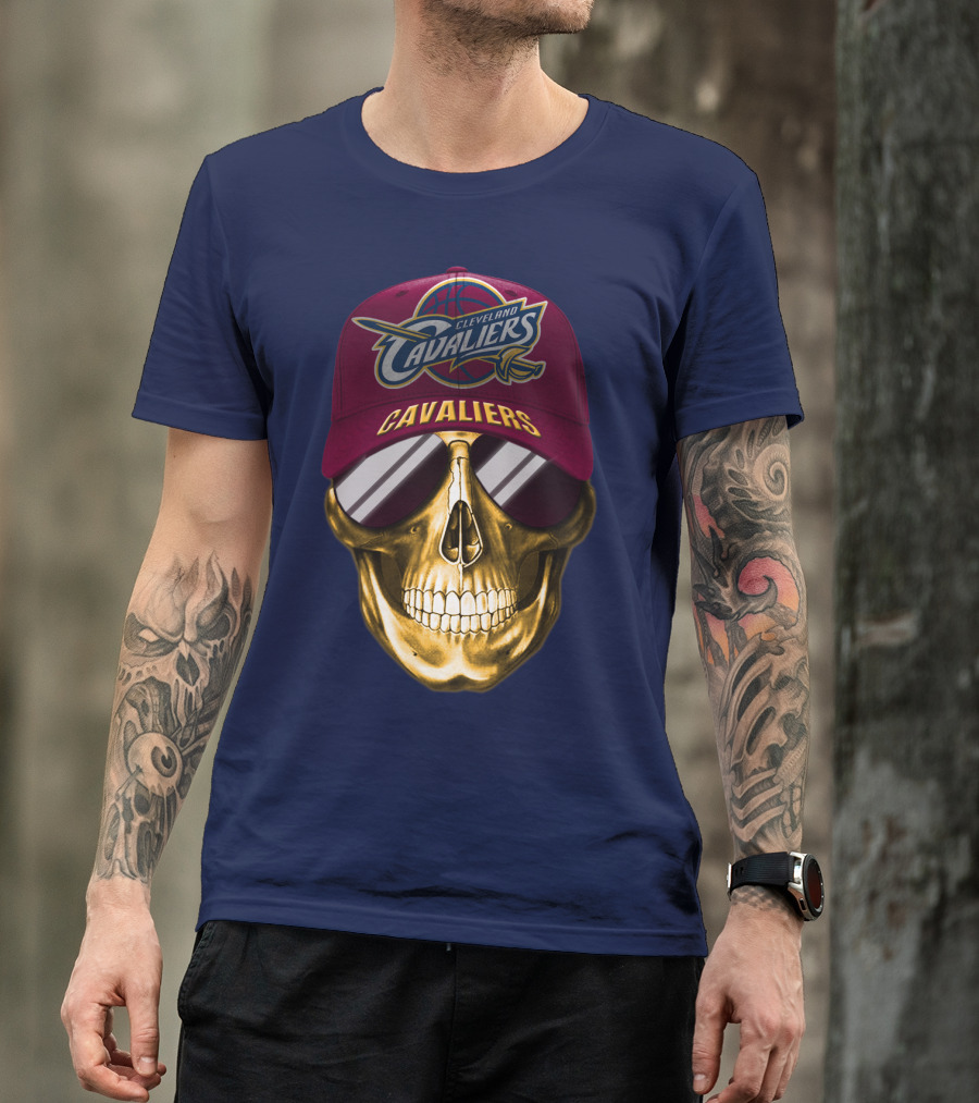 Cleveland Cavaliers Skull Hat Nba Basketball Fan Gear T-Shirt