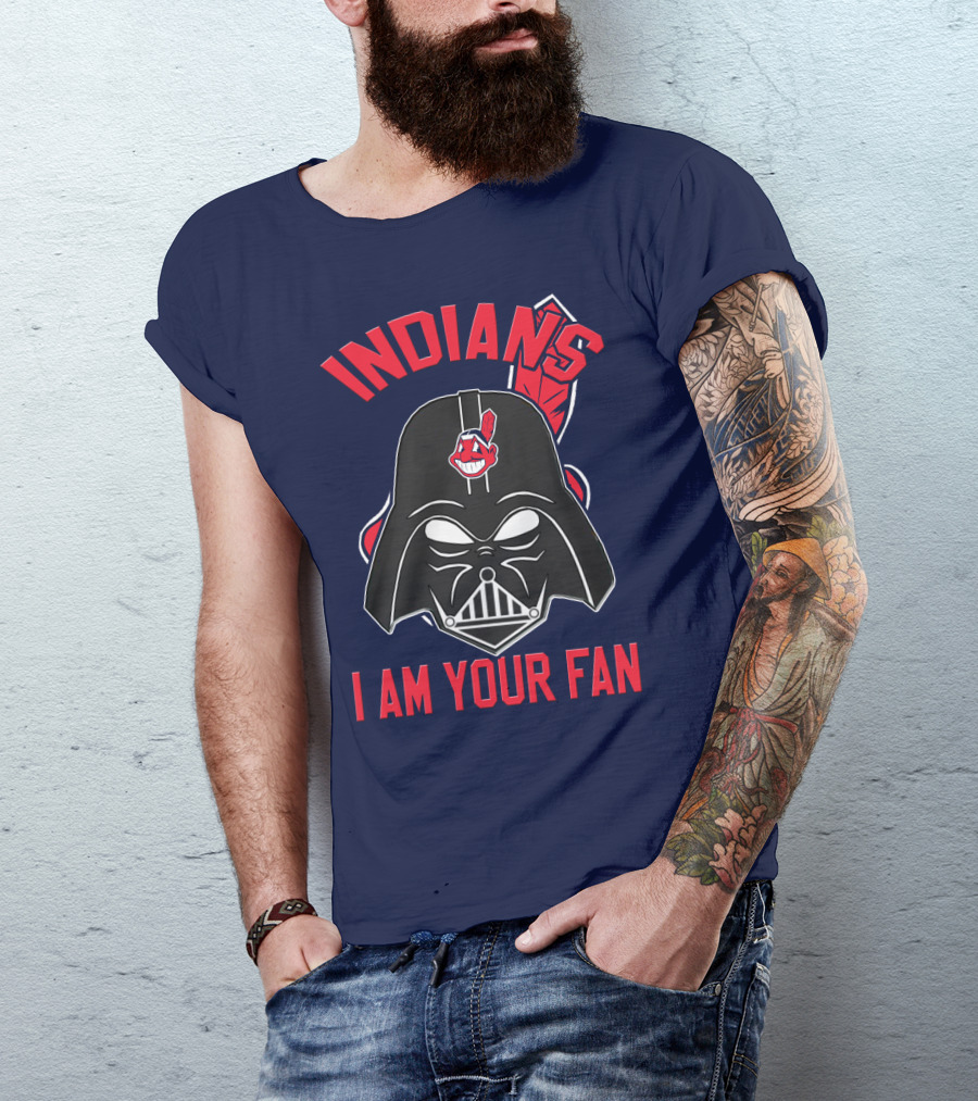 Indians I Am Your Fan Darth Vader Star Wars Cleveland Logo Mashup T-Shirt