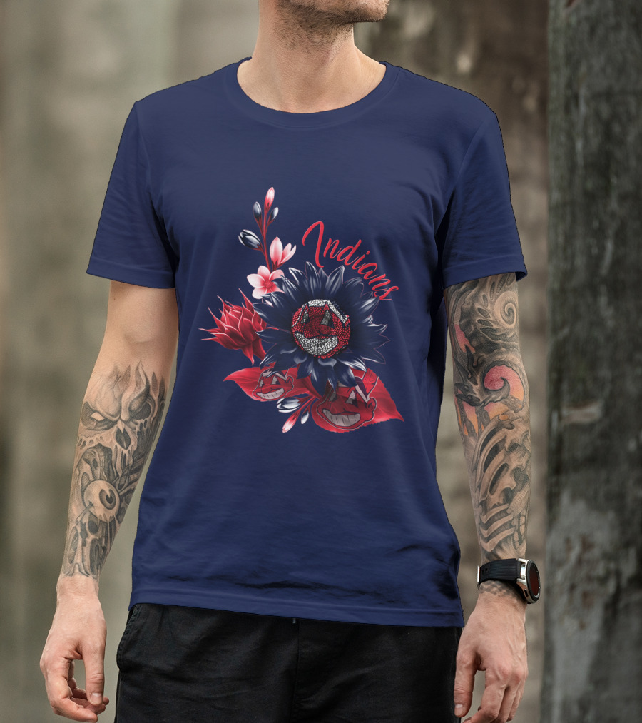 Indians Floral Chief Wahoo T-Shirt