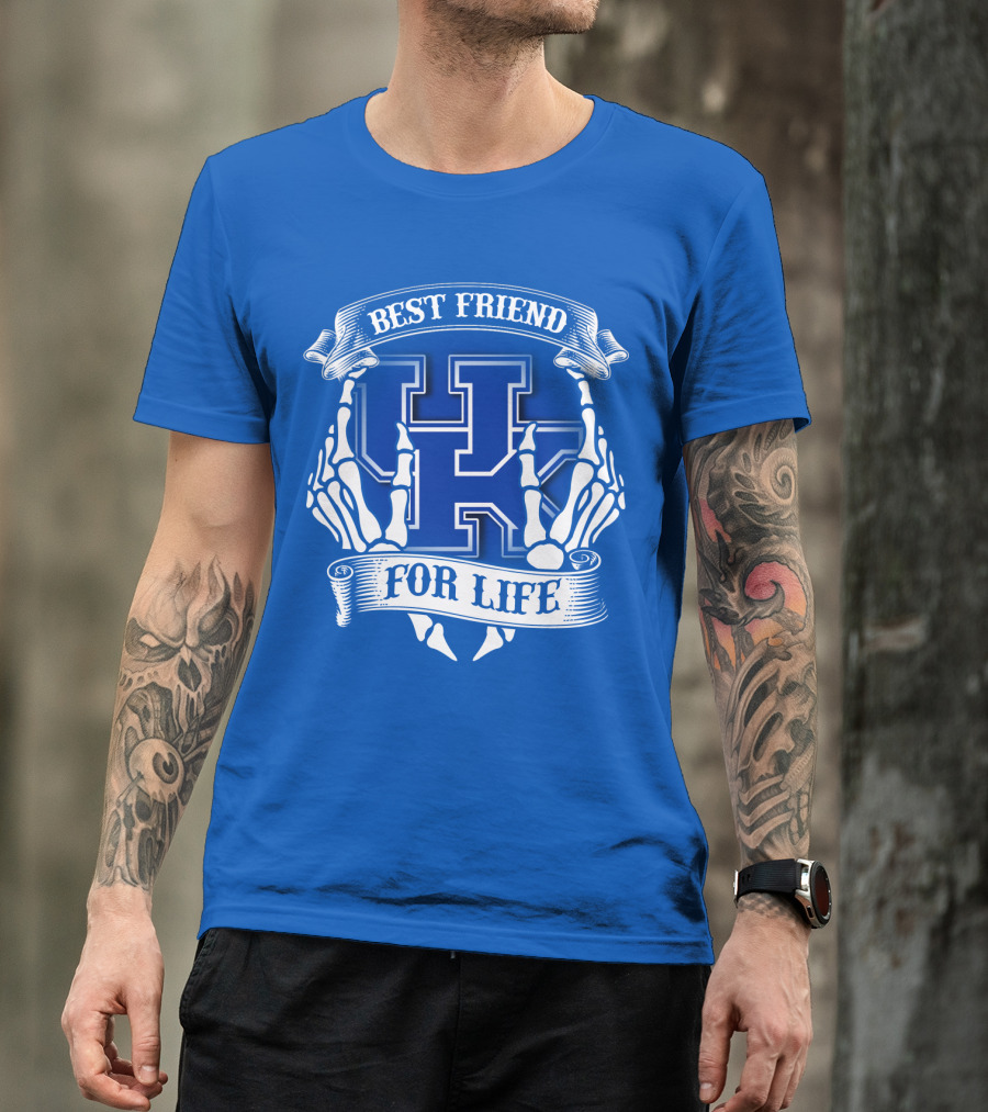 Best Friend For Life Kentucky Wildcats Skeleton Hands T-Shirt