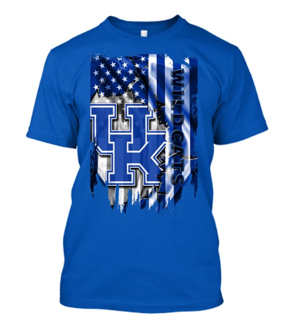 Kentucky Wildcats American Flag Tribute Uk T-Shirt