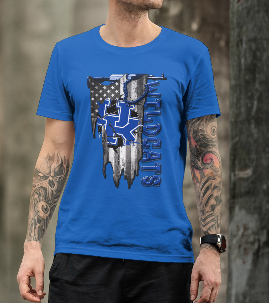 Wildcats American Flag Kentucky Wildcats T-Shirt