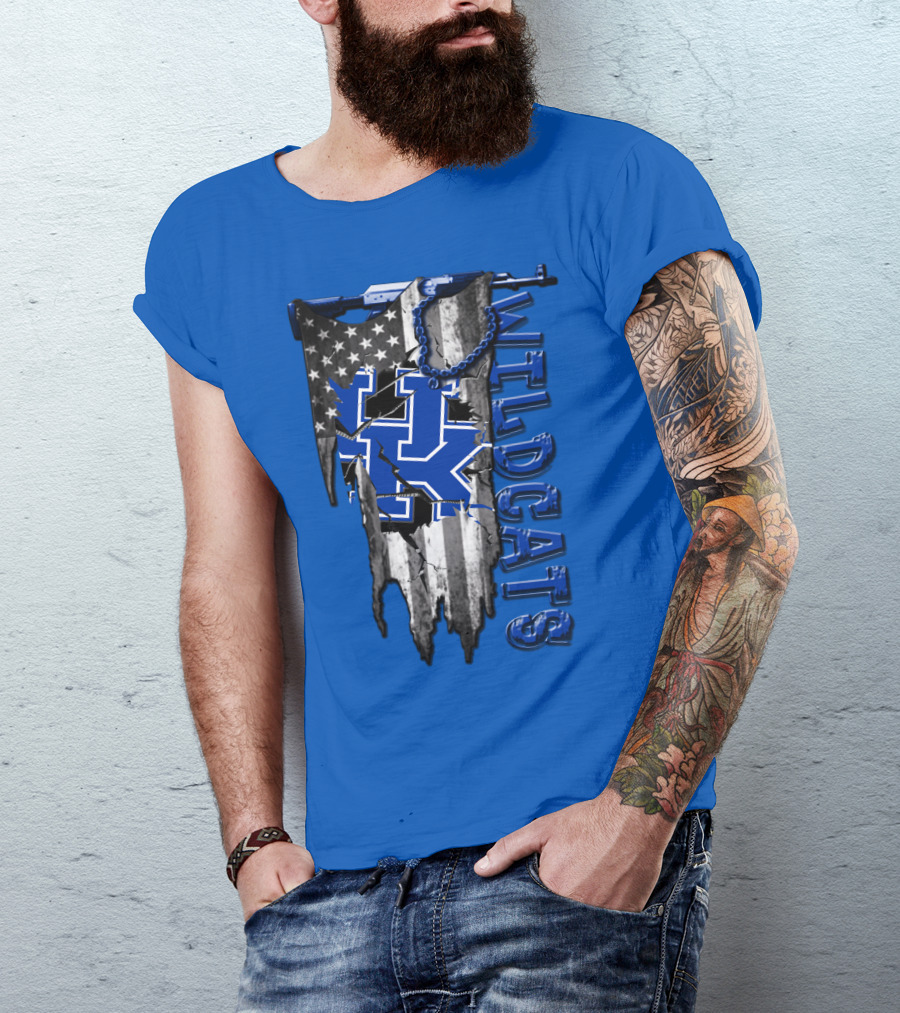 Wildcats American Flag Kentucky Wildcats T-Shirt