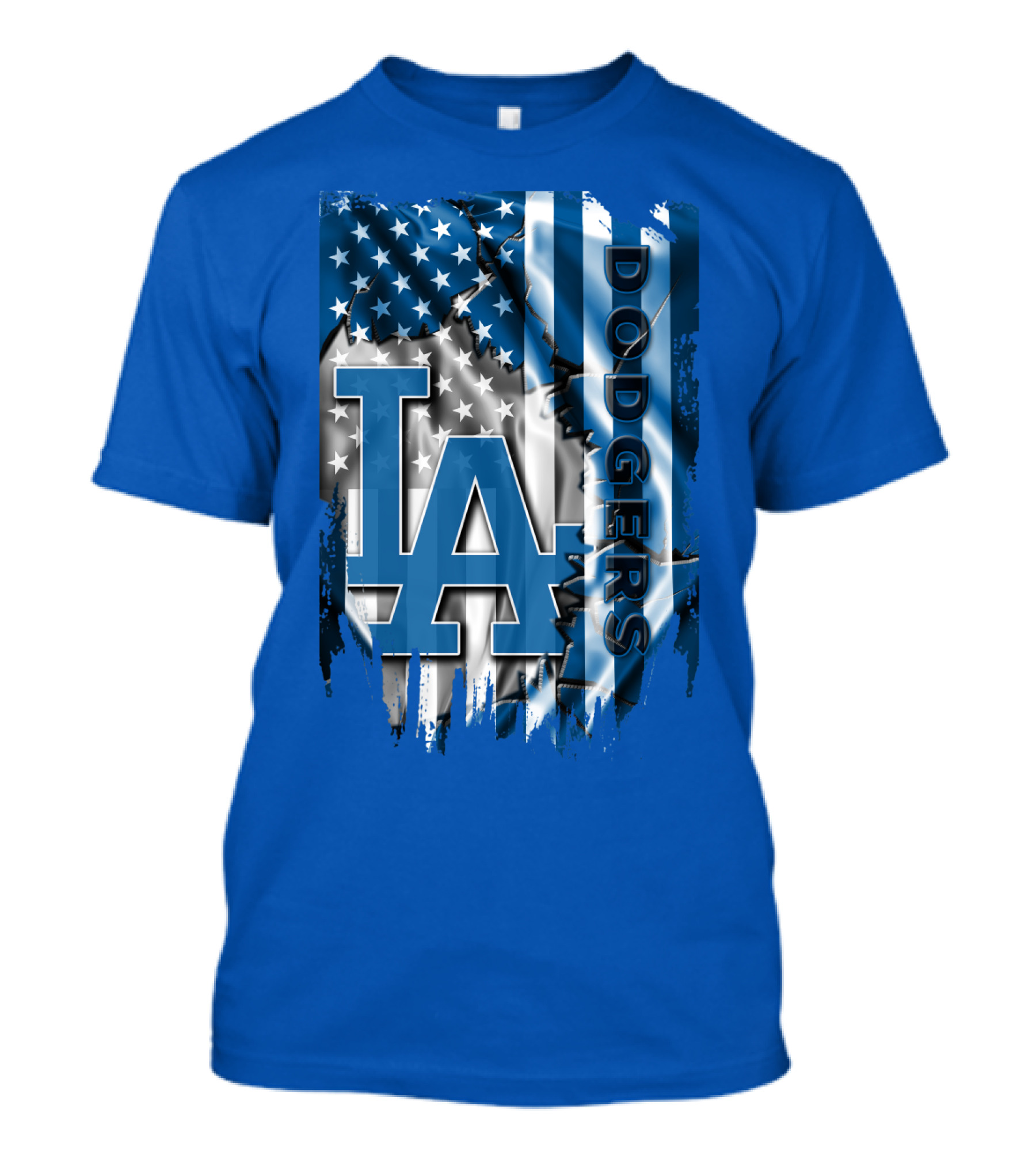 La Dodgers American Flag Blue T-Shirt