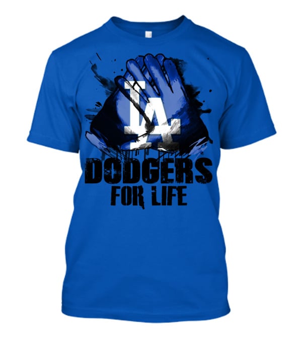 La Dodgers For Life Blue Graphic Featuring Iconic Logo With Hands T-Shirt
