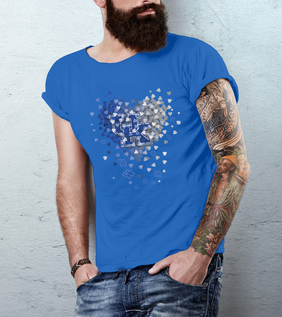Kentucky Wildcats Uk Hearts Blue T-Shirt