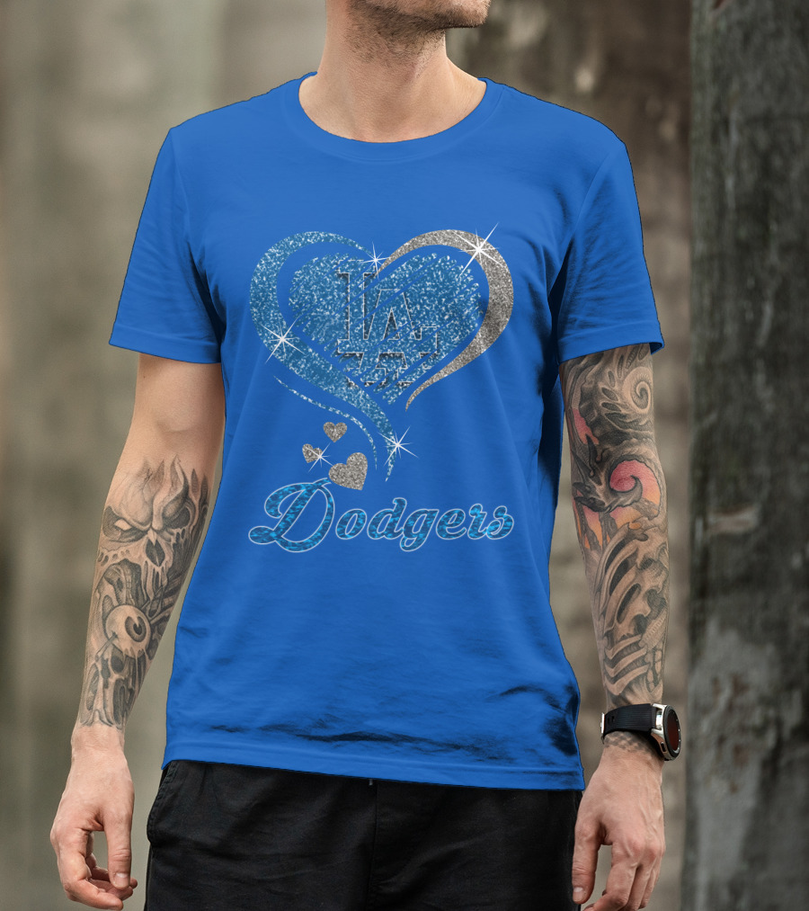 Los Angeles Dodgers Heart Logo Mlb Fan T-Shirt