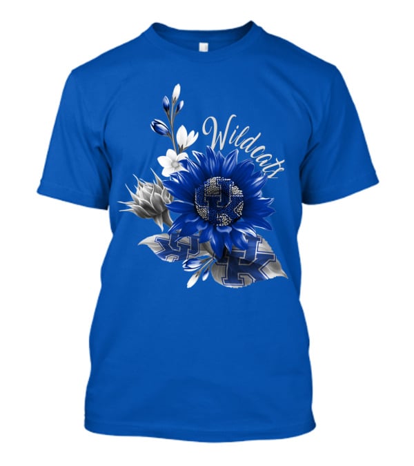 Wildcats Kentucky Blue Flowers K T-Shirt