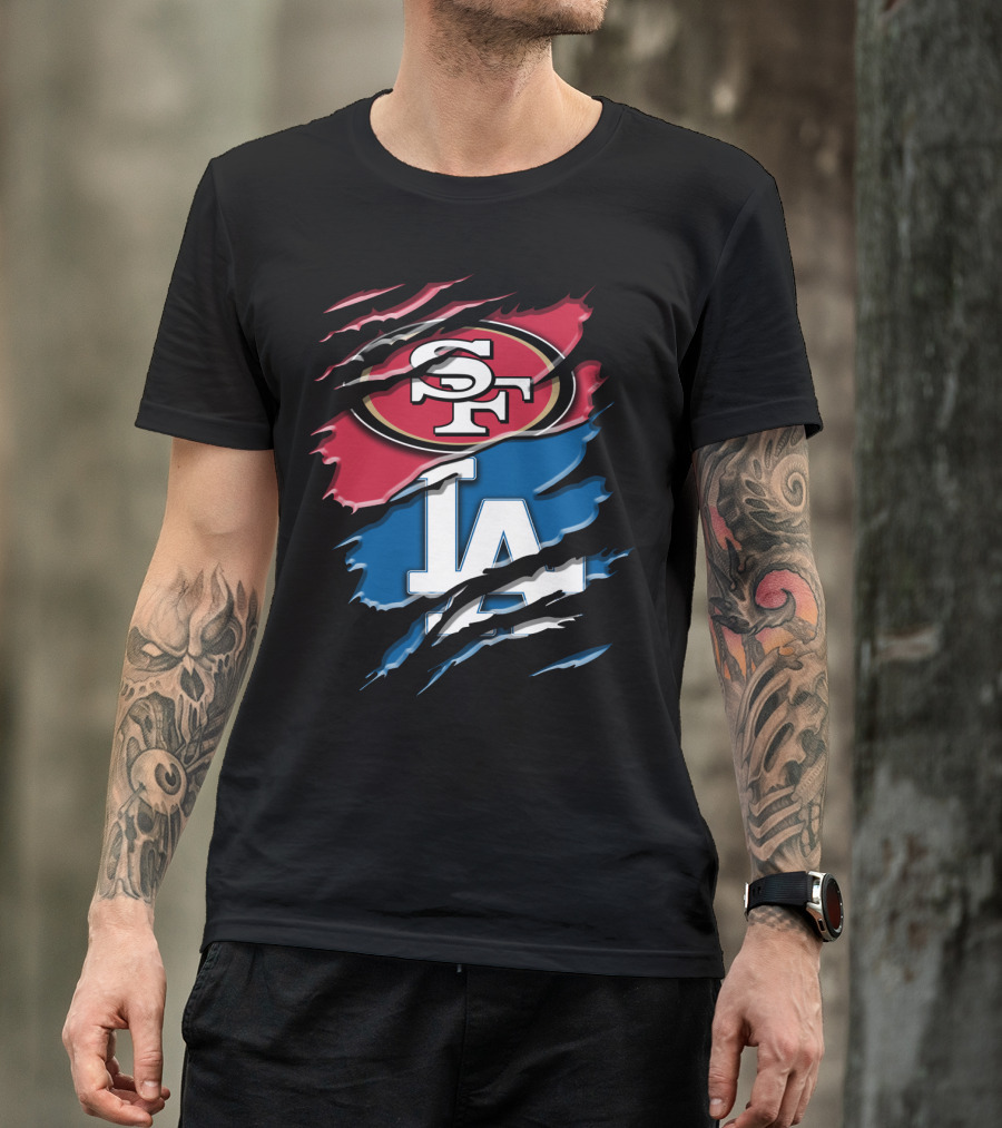 San Francisco Sf La Dodgers Claw Marks Rah T-Shirt
