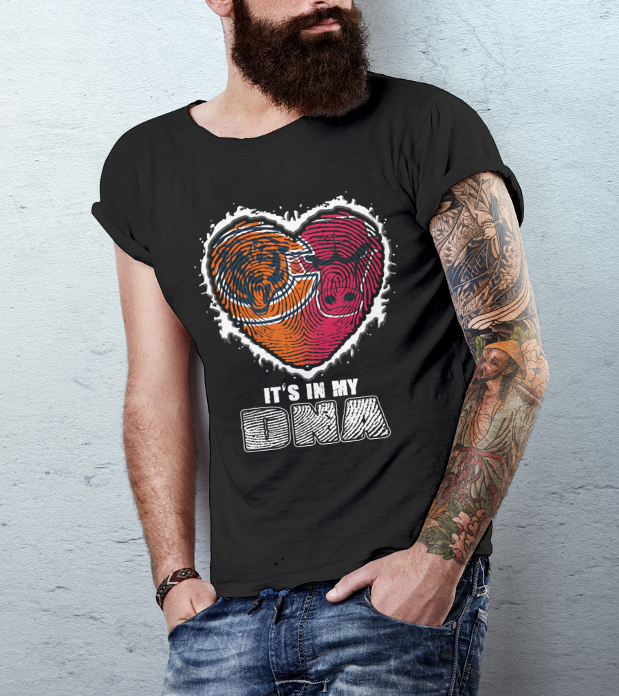 It's In My Dna Bears And Bulls Heart T-Shirt
