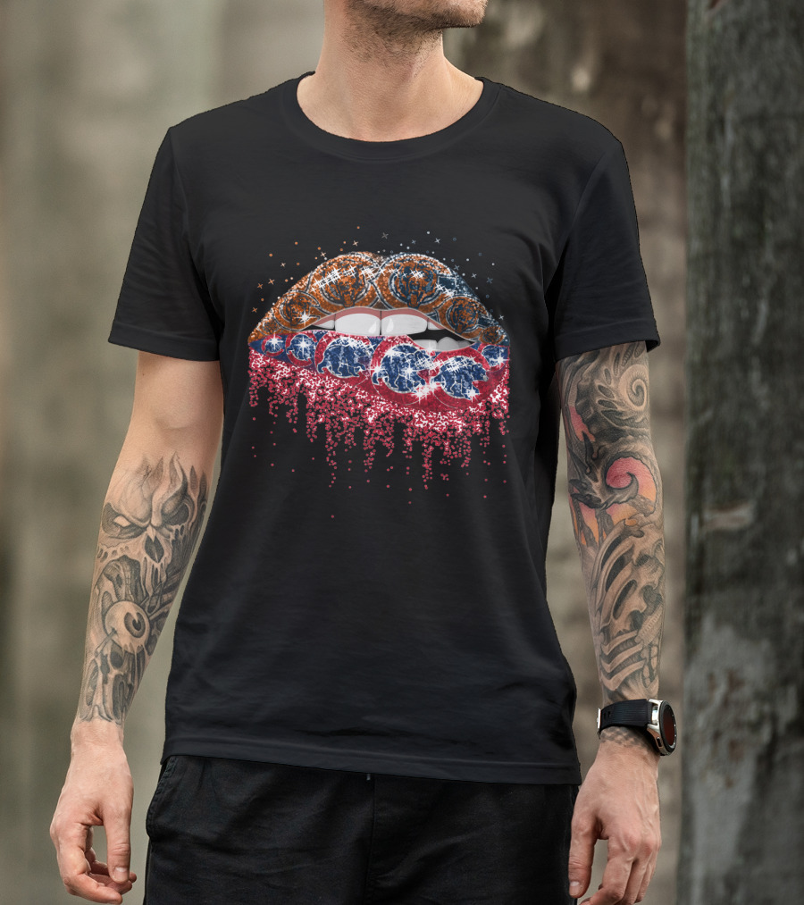 Cincinnati Bengals Patriots Dripping Lip Art Nfl Couture Style T-Shirt