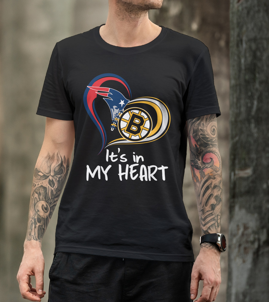 It's In My Heart Patriots Bruins T-Shirt
