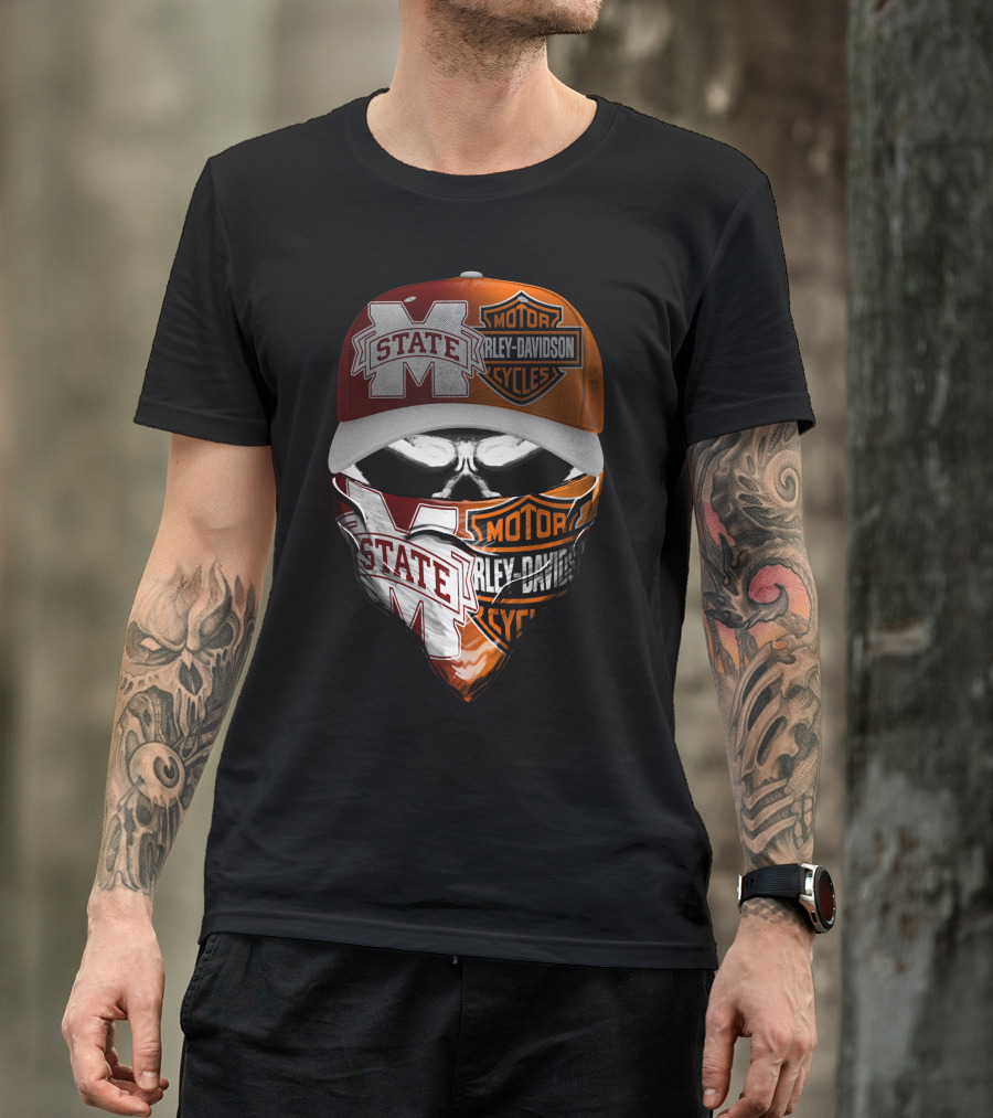 Mississippi State Bulldogs Harley Davidson Motorcycles T-Shirt