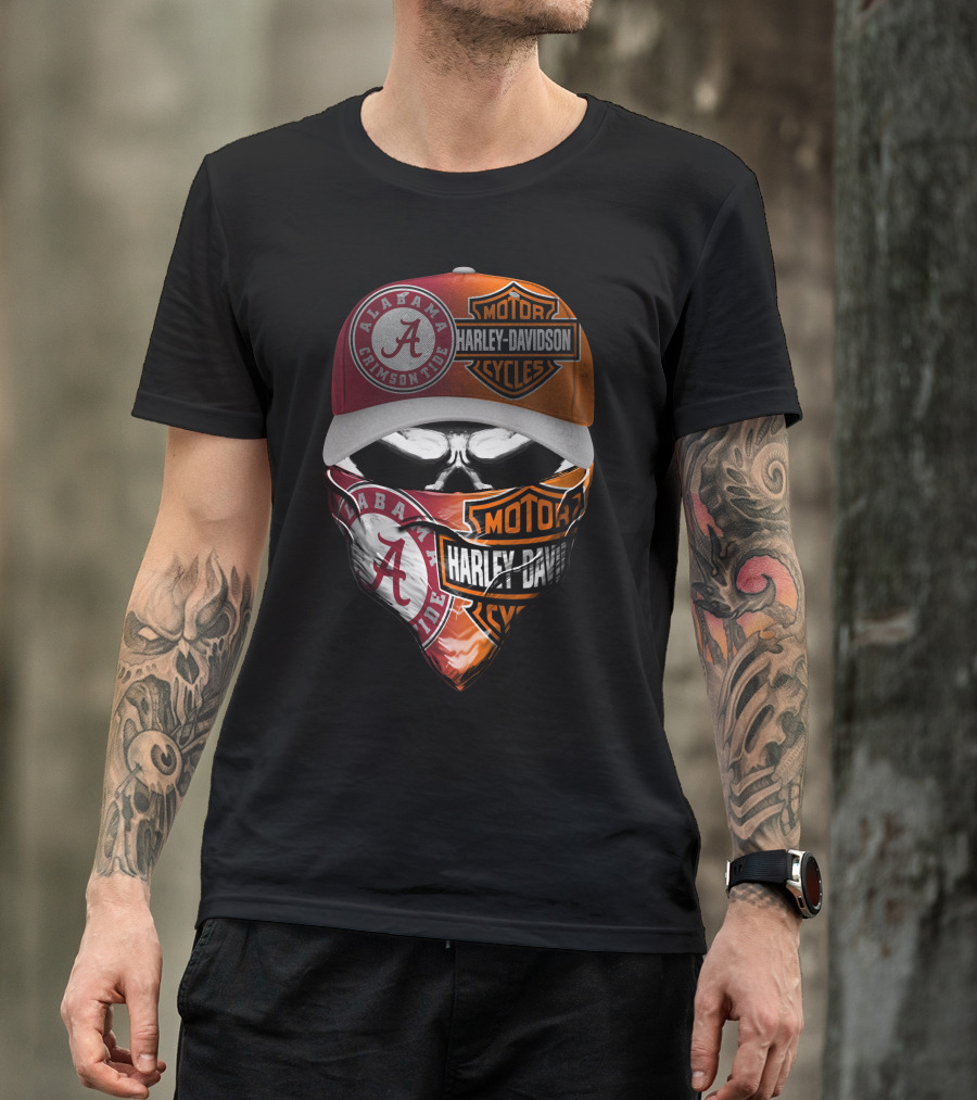 Alabama Crimson Tide Harley Davidson Motorcycles T-Shirt