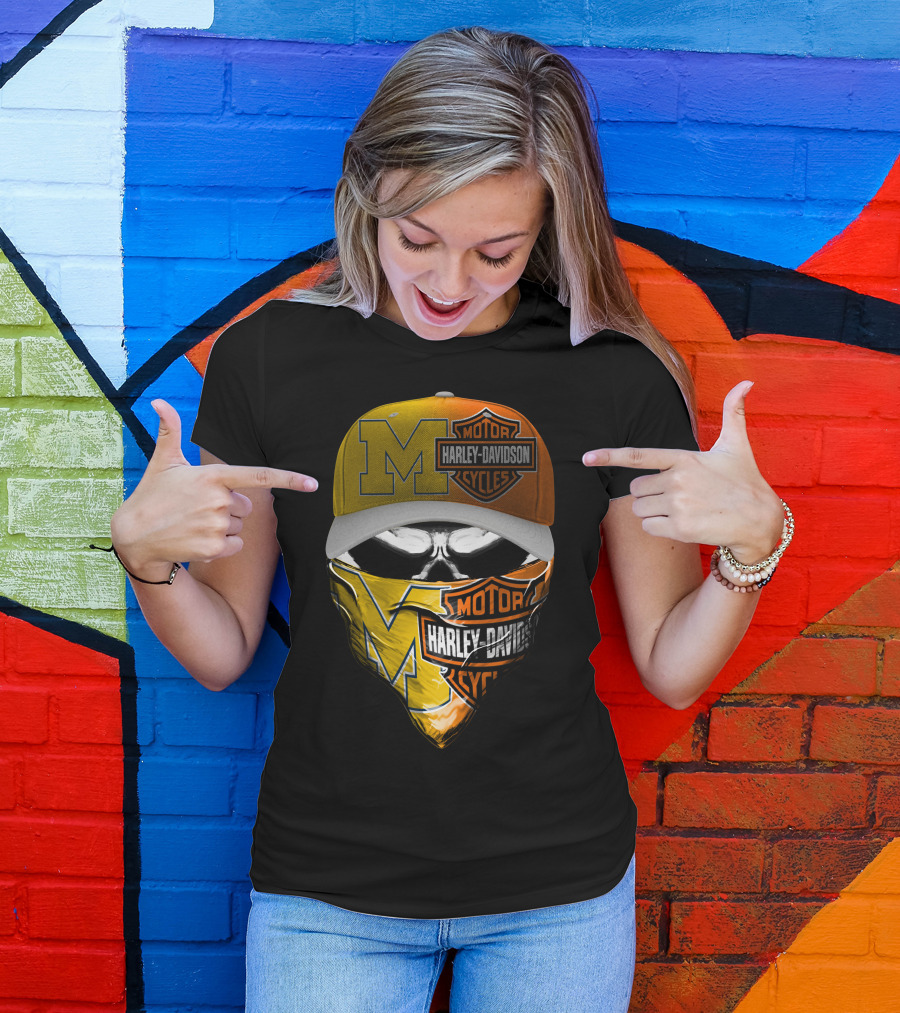 M Harley Davidson Motor Cycles Skull Mask T-Shirt