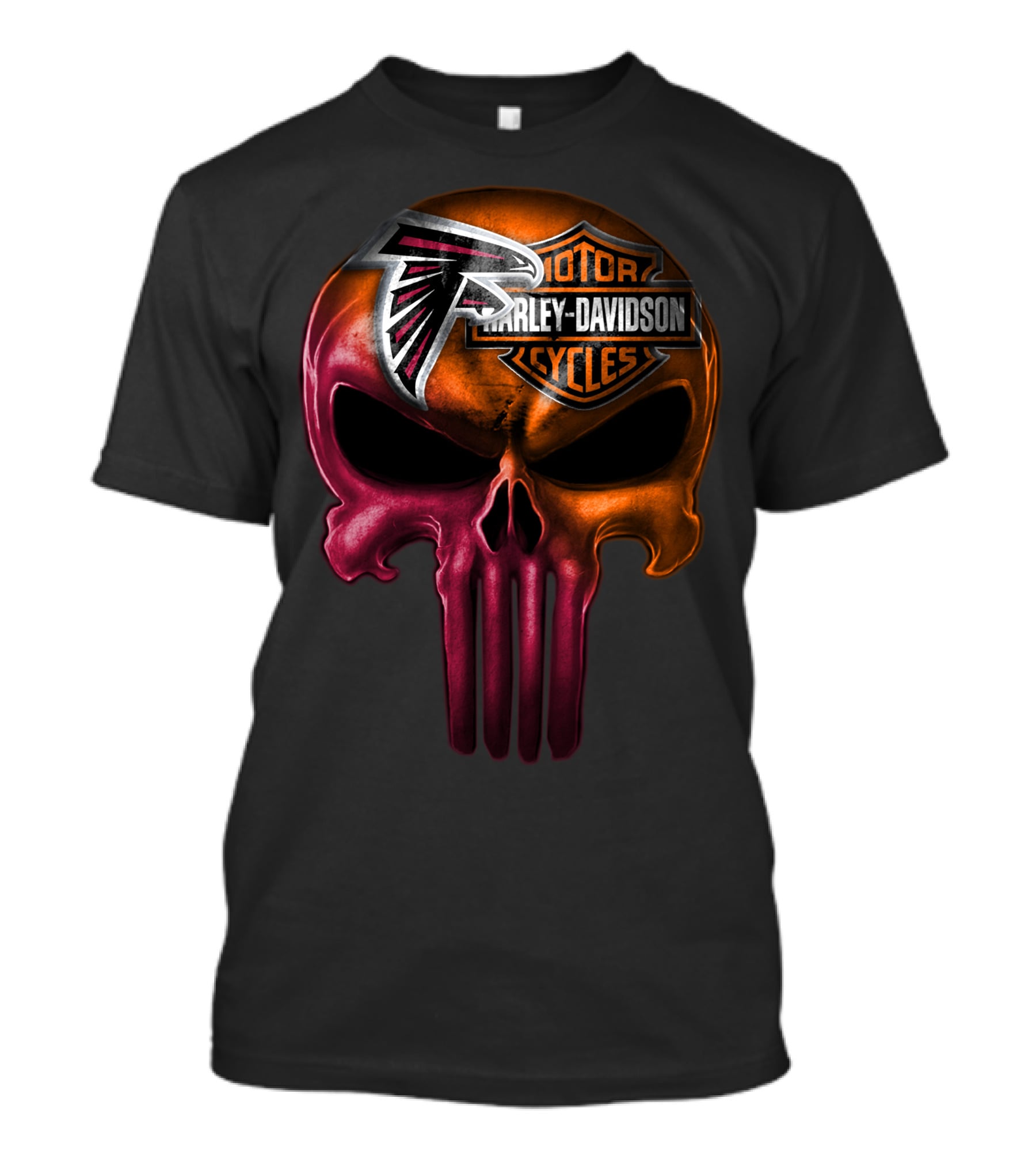 Atlanta Falcons Harley Davidson Punisher Skull T-Shirt