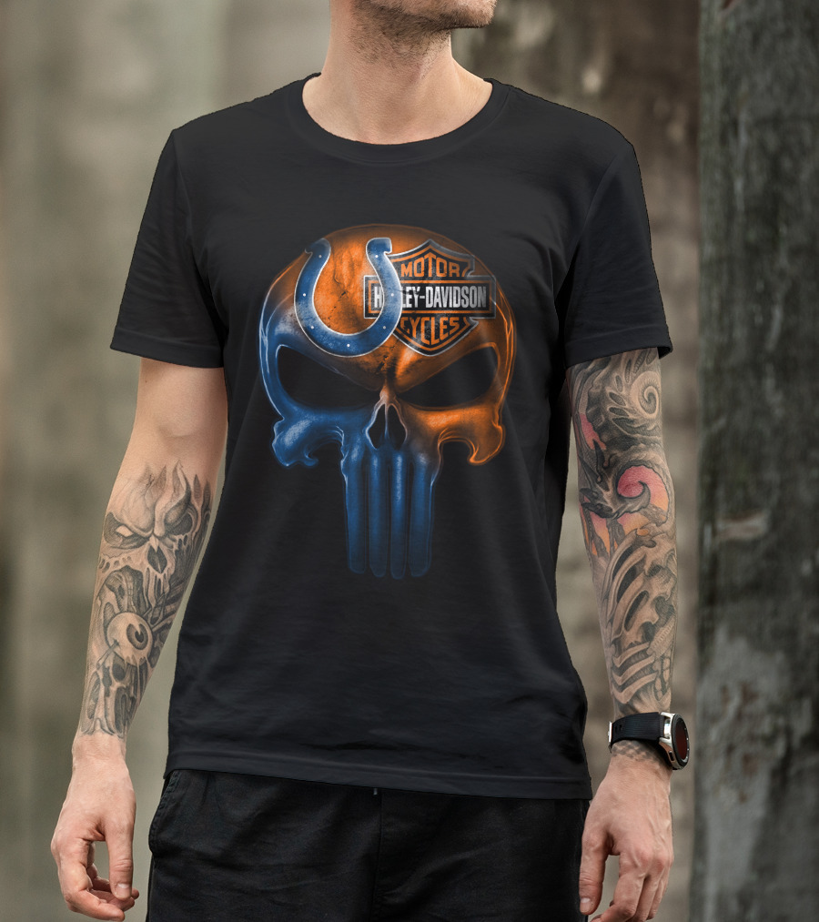 Harley Davidson Indianapolis Colts Skull T-Shirt