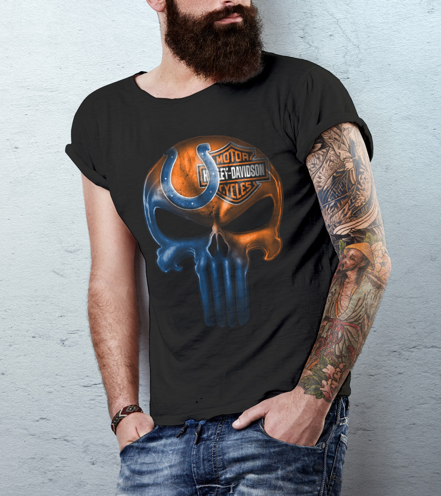 Harley Davidson Indianapolis Colts Skull T-Shirt