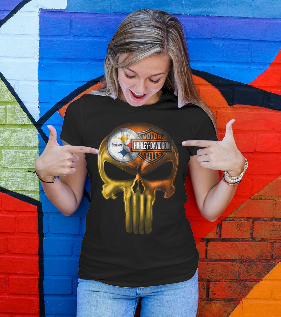 Steelers Harley Davidson Skull 27Hl T-Shirt