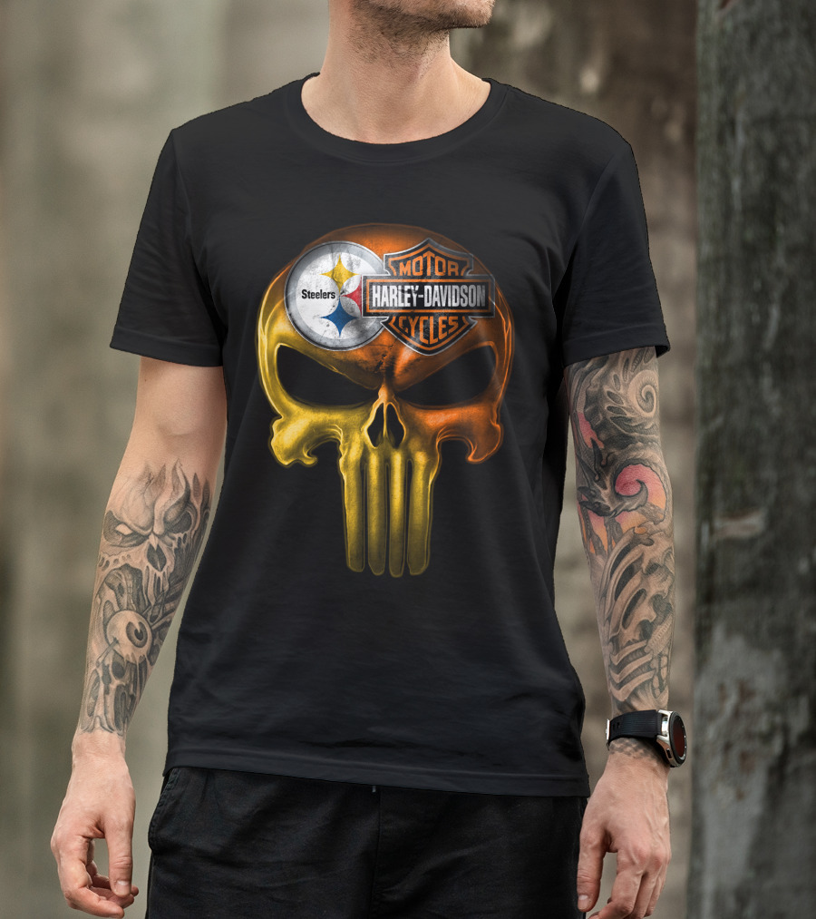 Steelers Harley Davidson Skull 27Hl T-Shirt