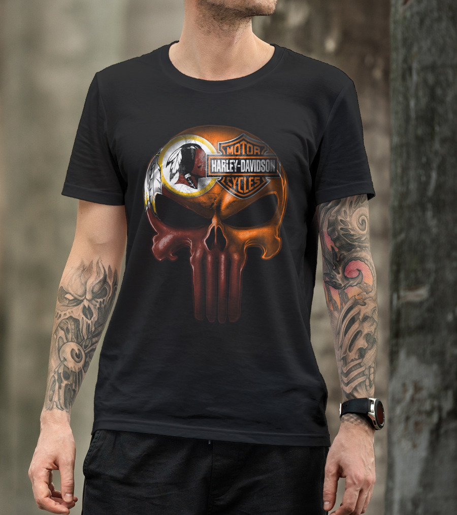 Harley Davidson Washington Football Crossover Skull T-Shirt