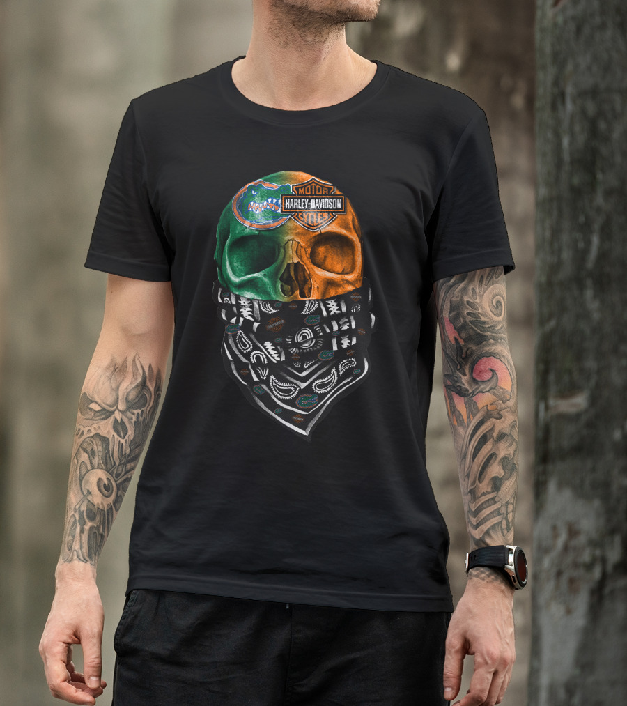 Harley Davidson Florida Gators Skull Bandana T-Shirt