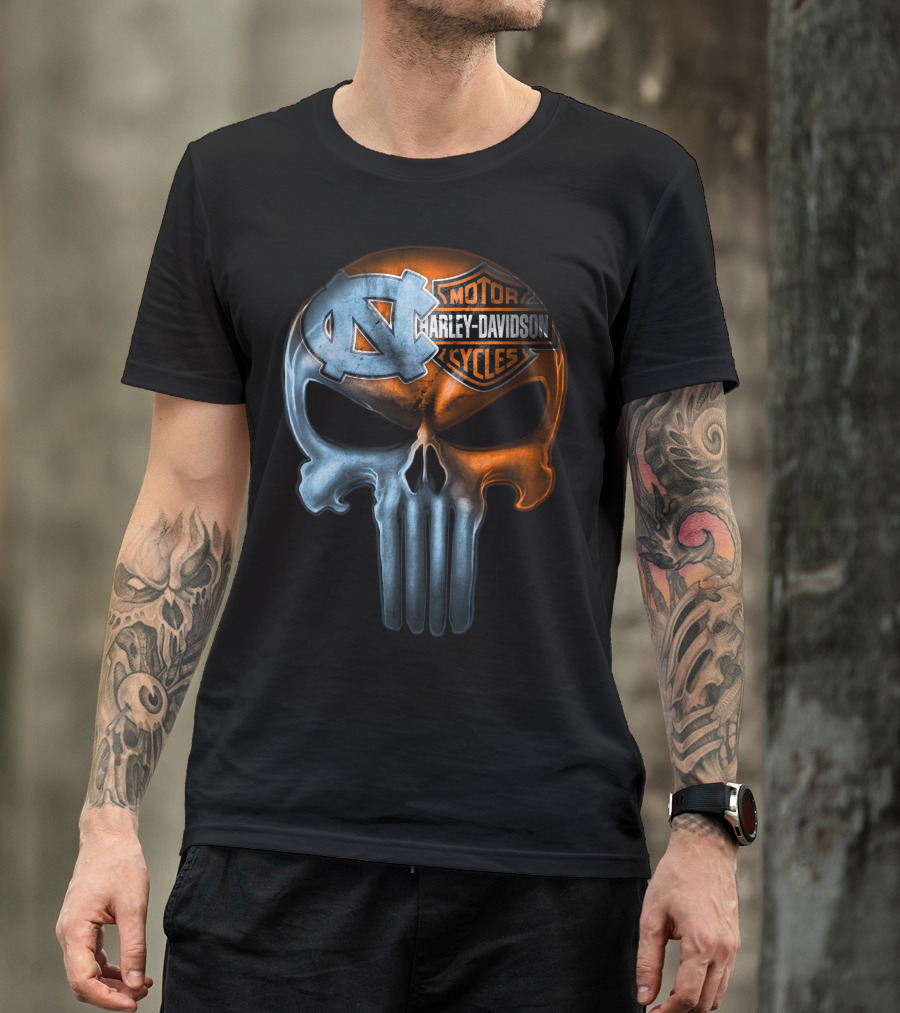 North Carolina Harley Davidson Punisher Skull T-Shirt