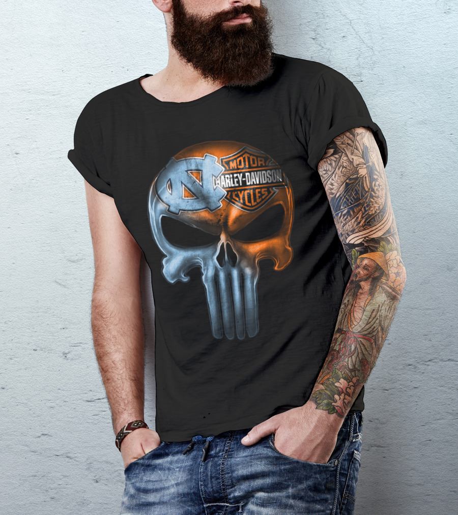 North Carolina Harley Davidson Punisher Skull T-Shirt