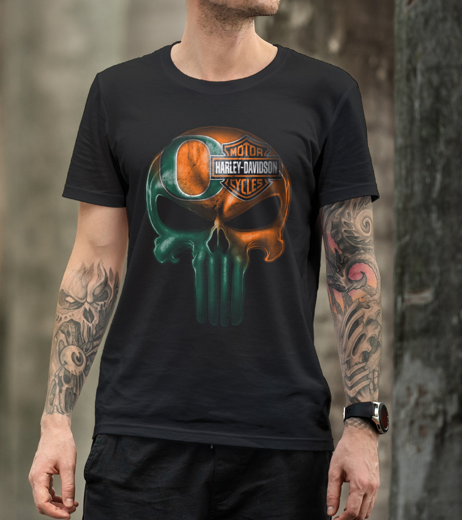 Oregon Harley Davidson Punisher Skull 35Ahl T-Shirt