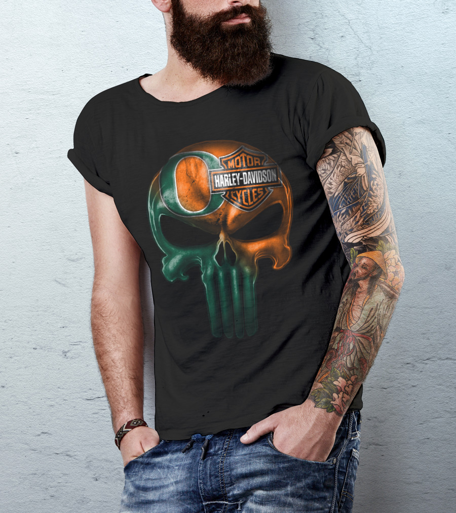 Oregon Harley Davidson Punisher Skull 35Ahl T-Shirt